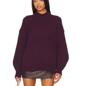 New with tags: Pistola Carlen Aubergine Mock Neck Knit Fuzzy Oversized Sweater